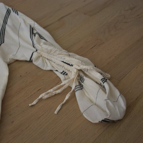 Tibi black striped white crewneck blouse - Picture 2 of 10